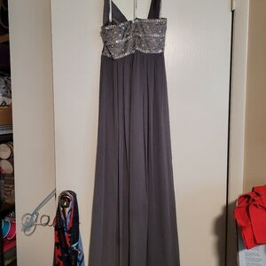 Gray David's Bridal long formal